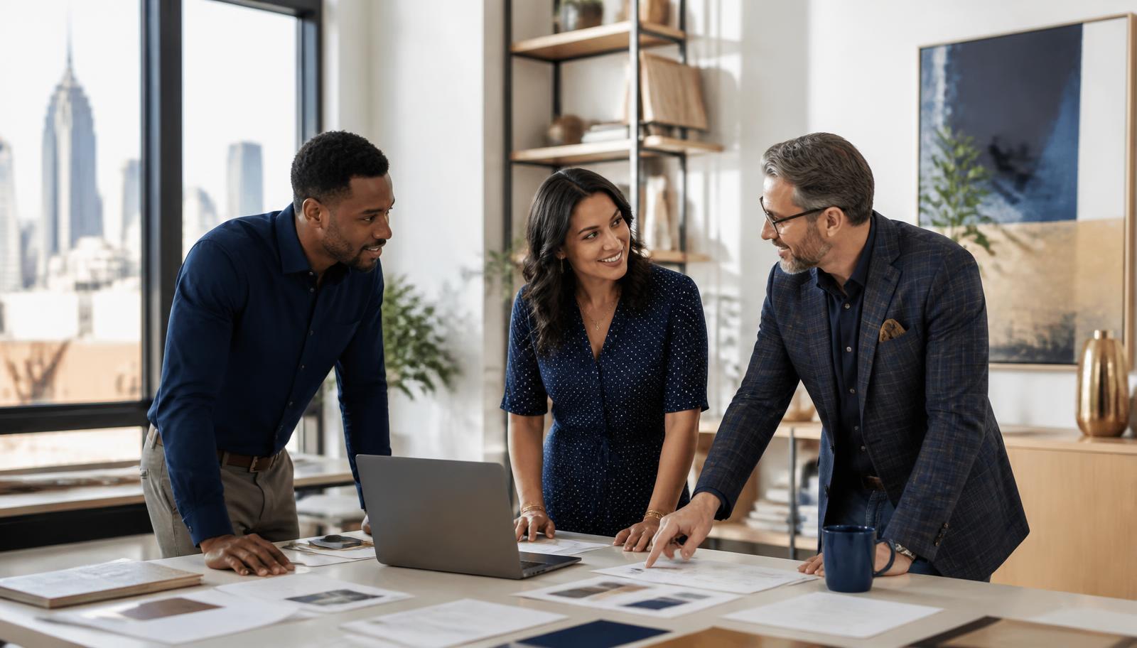 Business owners reviewing a growth plan together